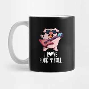 I Love Pork And Roll Cute Music Pig Pun Mug